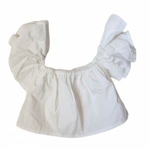 3/$12 GirlToddler White Ruffle Blouse Top